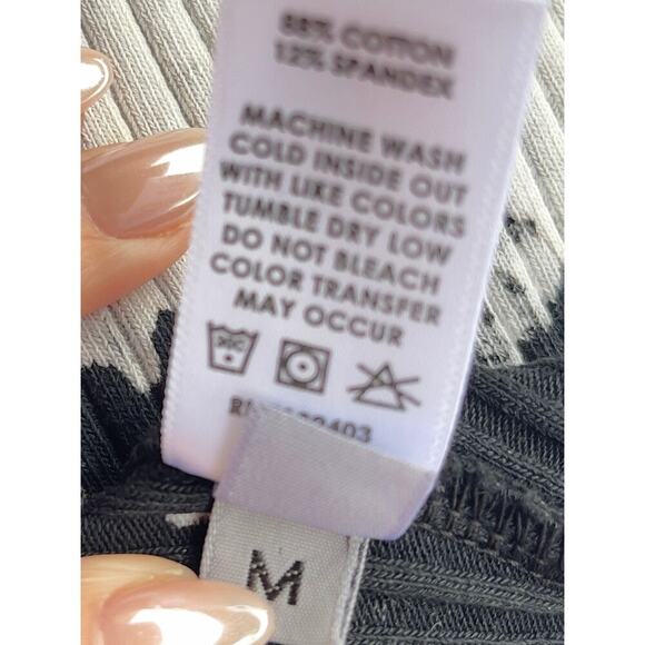 Cotton Citizen Ibiza Crop Tank Top Black White Tie Dye Ribbed Stretch - Medium - Picture 14 of 15